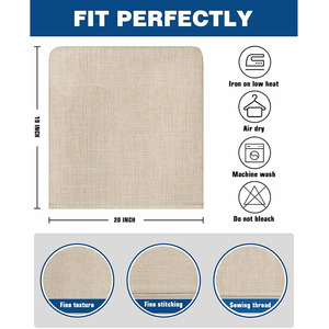 Fundas de Lino <span class=keywords><strong>Beige</strong></span> Universales de Buena Calidad para Respaldo de <span class=keywords><strong>Silla</strong></span> de Comedor, Lavables, para Decoración del Hogar, Fáciles de Instalar - Product Image 3