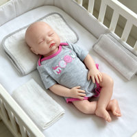 18 Zoll Vollsilikon Reborn Baby Puppe Realistische Lebensechte Neugeborenen-Puppe Weiche Massive Silikon-Begleiterpuppe Geschenk für Kinder