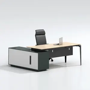 高品质办公家具160厘米l形行政木制办公套装书桌