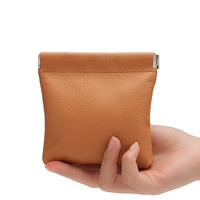 Pochette miniature en cuir véritable personnalisée, équipée d'une fermeture à pression métallique, légère et portable, idéale pour ranger vos petits objets, ODM