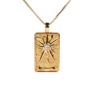 Collier rectangulaire de style Tarot, Europe, Amérique, Nordique, style Salomon, rétro, zircon