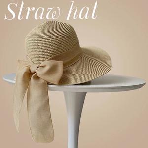 Chapeau de paille d'été pour femmes avec protection UV, nœud papillon, large bord couvrant le visage, pour pique-nique et activités de plein air, pour pêcheurs - Product Image 4