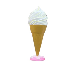 Sculpture en résine <span class=keywords><strong>de</strong></span> cône <span class=keywords><strong>de</strong></span> crème glacée fondante en <span class=keywords><strong>fibre</strong></span> <span class=keywords><strong>de</strong></span> <span class=keywords><strong>verre</strong></span> d'artisanat moderne pour la décoration <span class=keywords><strong>de</strong></span> centre commercial - Product Image 2