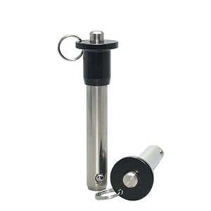Goupille à bille en acier inoxydable, système de fixation rapide à poussoir avec anneau porte-clés, finition polie - Product Image 1