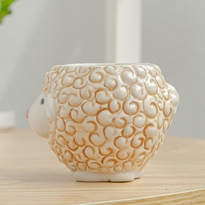 Vaso per Piante Grasse in Ceramica a Forma di Cartone Animato, Semplice e Carino, Creativo per Giardinaggio Domestico, Confezione in Cartone - Product Image 6