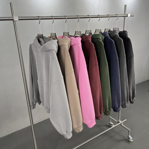 Sudaderas con <span class=keywords><strong>Capucha</strong></span> para Hombre, Alta Calidad, 100% Algodón, Logotipo Personalizado, Color Sólido, con <span class=keywords><strong>Capucha</strong></span>, Terciopelo, Lavado, Estilo Holgado - Product Image 5