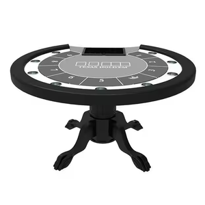 โต๊ะโป๊กเกอร์เท็กซัสโฮลเอ็มขนาด 120 ซม. แบบกำหนดเอง คุณภาพระดับมืออาชีพ พร้อมถาดใส่ชิป 9 ตำแหน่ง โลโก้แบบกำหนดเองสำหรับคาสิโนและไพ่นกกระจอก - Product Image 2