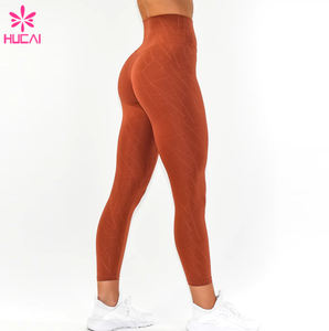 हुकाई कस्टम नई डिजाइन महिलाओं को उच्च कमर वाली कसरत फिटनेस पैंट संपीड़न लेगिंग - Product Image 2