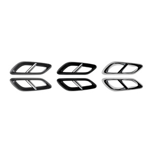 กรอบท่อไอเสีย Mercedes-Benz E-Class W214 รุ่นปี 2024+ สไตล์ AMG ลายคาร์บอนไฟเบอร์ สีดำเงาเคลือบเงิน - Product Image 3