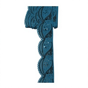 Vente en gros de dentelle ajourée de 7 cm, bordure en polyester bicolore contrastée, broderie en vrac pour chemisier, OEM ODM personnalisé - Product Image 1