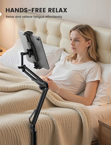Support de <span class=keywords><strong>tablette</strong></span> réglable en hauteur Lamicall STFT05, bras flexible, support de téléphone portable, <span class=keywords><strong>pour</strong></span> tablettes de 4 à 13 pouces, support mobile <span class=keywords><strong>pour</strong></span> lit, canapé, salle de sport, entraînement - Product Image 4