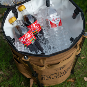 حقيبة تبريد محمولة قابلة للطي معزولة للسيارة والتخييم، حقيبة مستديرة للحفاظ على البرودة والطزاجة - Product Image 1