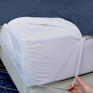 Jupe de lit en polyester 100% imperméable à volants enveloppants avec ceinture élastique réglable, facile à mettre, sans plis, anti-poussière - Product Image 3