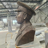 Patung Kepala Tokoh Sejarah Perunggu Kustom Seukuran Asli, Patung Memorial, Pencetakan Lilin Hilang, Patina Panas, Monumen