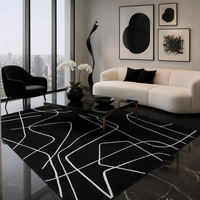 Tapis à lignes abstraites effet soie 6 pieds x 9 pieds, grand tapis de luxe résistant aux taches, tapis de salon moderne, sur mesure