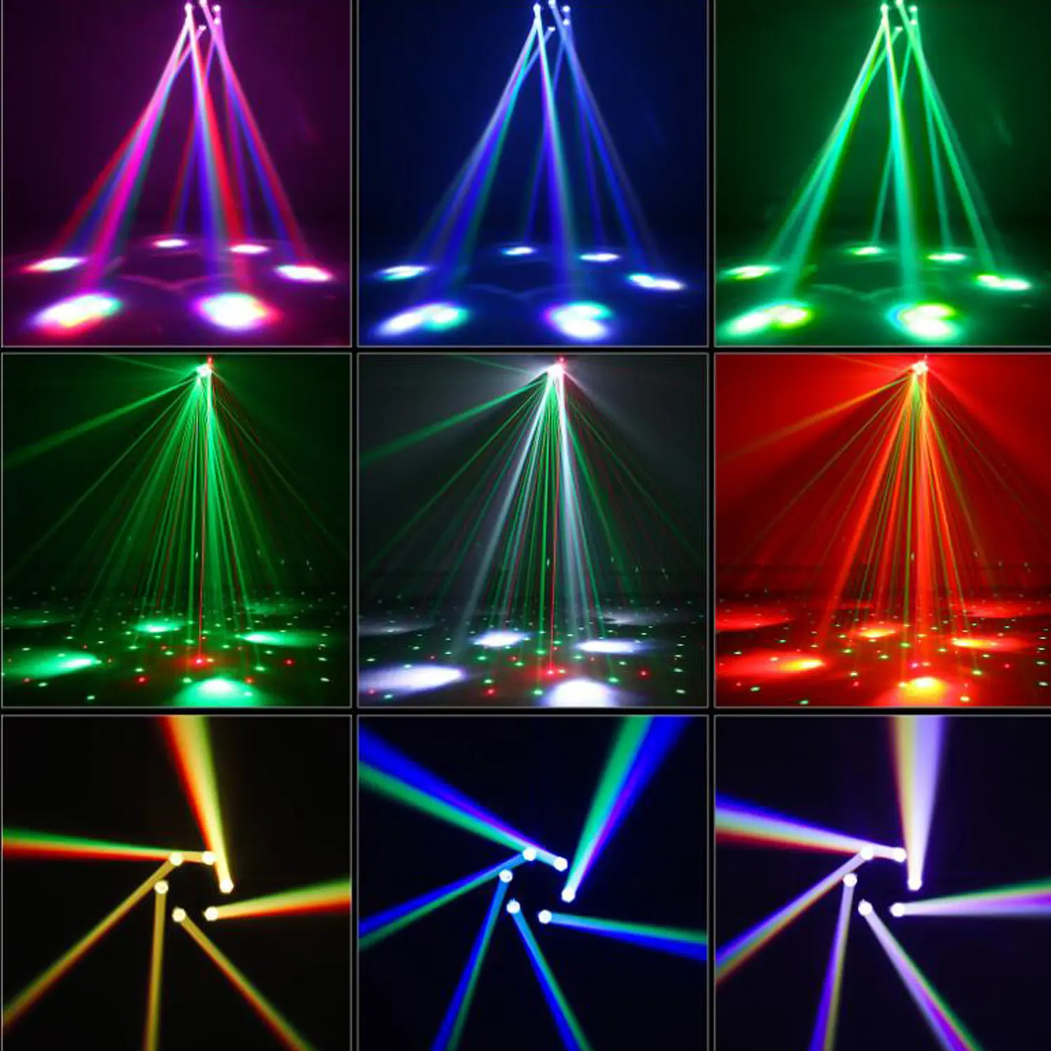 6 Head Bee Eye Led Beam Cabeza móvil Wash Light DJ Disco Stage Effect Party Light