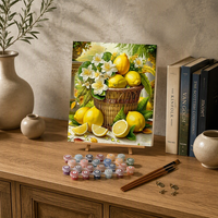 Kit de Peinture par Numéros DIY Prix Usine – Citrons Frais dans un Panier, Nature Morte, Toile, Peinture Acrylique, OEM