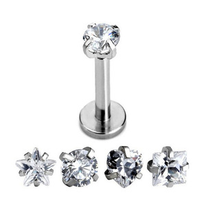 ต่างหูสแตนเลสสตีลประดับเพทายทรงดาว 316L สำหรับเจาะกระดูกอ่อน ใบหู ริมฝีปาก งานปาร์ตี้ เครื่องประดับแฟชั่น - Product Image 5