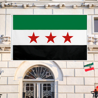 Drapeau de la Syrie 100% polyester 3*5 pieds (90x150 cm) de haute qualité, très vendu, avec deux œillets