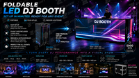 Zhiyu Mobile Foldable DJ Booth P2.6 Écrans LED avec protection IP65, garantie 5 ans et lisible en plein soleil pour mariages et événements