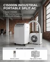 Climatiseur mobile intelligent 9000-12000 BTU, refroidissement et chauffage, 220V 50Hz, sur roues, vente en gros