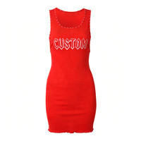 Robe mini moulante sans manches OEM multicolore en strass pour soirée, usage quotidien, personnalisable, décontractée