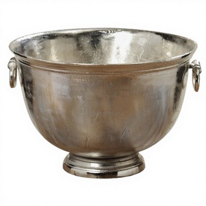 <b>Ice</b> <b>Bucket</b> Beverage Tubs with Handle Round Shaped Metal Aluminium Wine Cooler for Party Classic Nickel Plated Eco-Friendly - Product Image 1