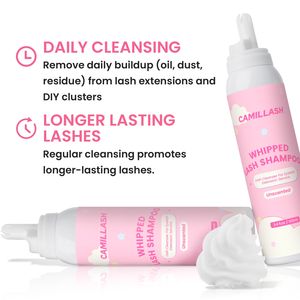 Camillash Mousse Crème Nettoyante Fouettée pour Cils | 100ml Kit de Bain Nettoyant Rose et Blanc pour Extensions de Cils | Logo Personnalisé Marque Privée - Product Image 3