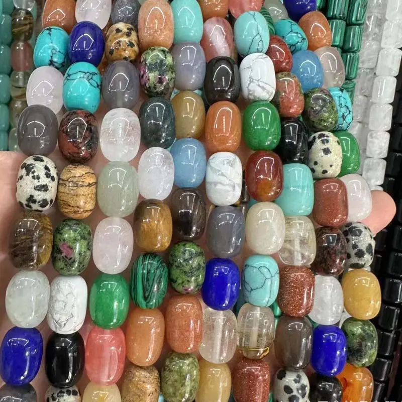 Овальные бусины из натурального камня для ожерелья
