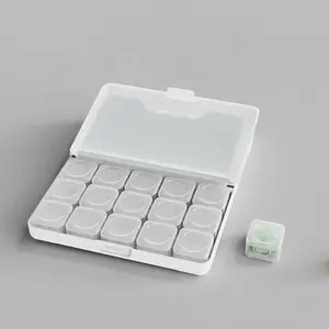 Gujia New Medicine Storage Cases Organizer Clear 7 Days Vitamin Pill Storage Case 30 Compartiment Pill Box