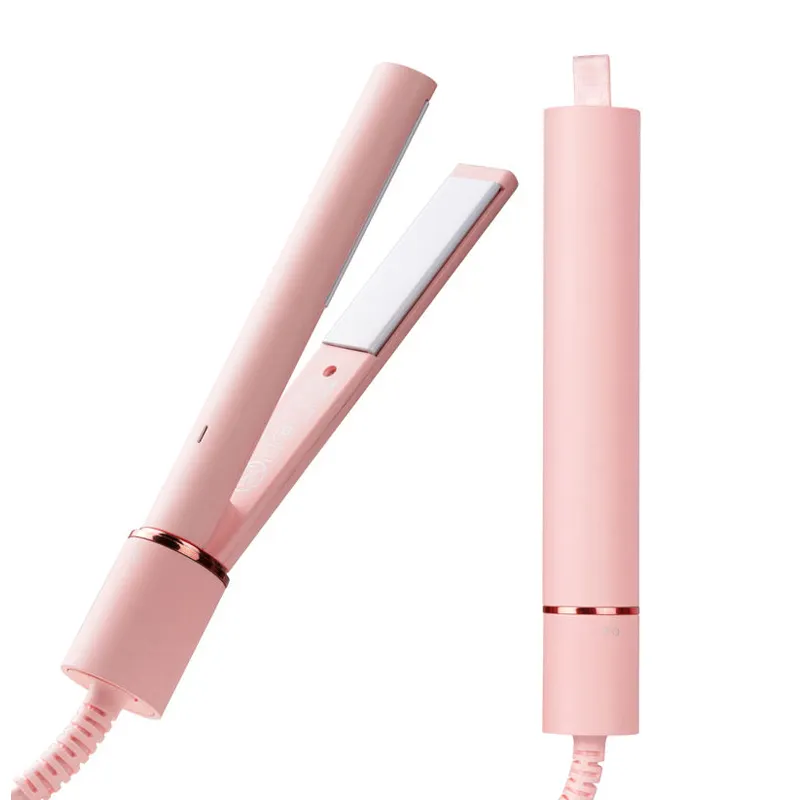 Portable Mini 2 in 1 Hair Straightener and Curler Professional Ceramic Flat Iron Electric Luxury Hair Straightening