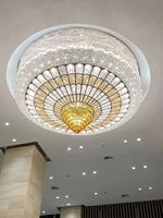 Lüks Modern Yuvarlak Çelik Özel Çok Katmanlı Büyük Kristal Avize Tavan Lambası Oturma Odası Alışveriş Merkezi Otel Lobisi Ziyafet Salonu için