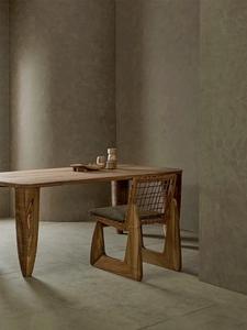 Ensemble table et chaises carrées en bois massif style Wabi Sabi BKS pour <span class=keywords><strong>la</strong></span> maison, le bar et <span class=keywords><strong>la</strong></span> cuisine, écologique et durable - Product Image 5