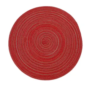 Round Table Mat 6-piece Set Washable 15 Inch Round Table Mat Cotton Polyester Woven Table Mat