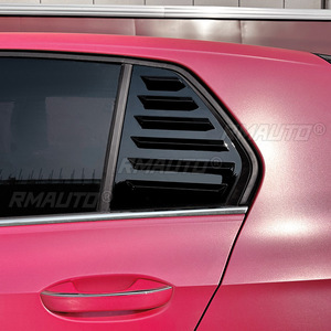 Glossy Black/Carbon Look Car Rear <b>Window</b> Shutter Cover Trim <b>Window</b> Louver Side <b>Vent</b> Trim for Volkswagen Golf 8 MK8 2020+ - Product Image 4