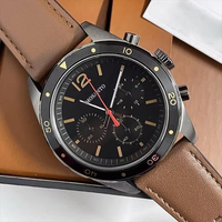 Montre Chronographe Rétro Sport Homme en Gros, Cadran Noir, Boîtier Or Rose, Lumineuse, Étanche, Certifiée, Montre-Bracelet Chronographe Classique