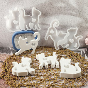 Moldes de fundición de resina hechos a mano para adornos decorativos DIY estilo Ins molde de estatuilla de gato de silicona - Product Image 1