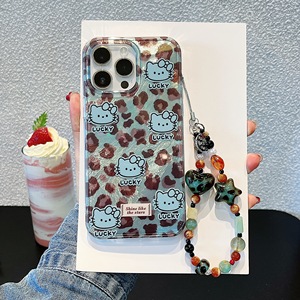 Чехол для телефона с леопардовым принтом для iPhone 16/15/17/Pro Max/14/13, дизайн из блестящей перьевой пряжи, УФ-печать, ремешок для телефона в комплекте - Product Image 3