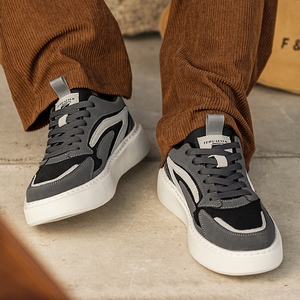 Chaussures de skateboard rétro pour hommes meilleure mode respirante décontractée en plein air avec doublure en cuir véritable pour la marche au printemps et en automne - Product Image 5
