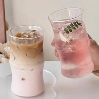 Vaso de Vidrio de Borosilicato Resistente al Calor, con Sección de Bambú, Moderno, Minimalista, sin Tallo, sin Tapa, Soplado a Mano, Transparente