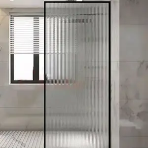 4mm 5mm 6mm 8mm 10mm panneau décoratif en verre trempé trempé à motifs cannelés pour porte de douche