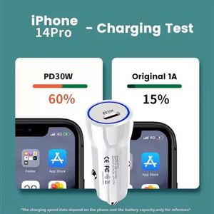 Chargeur de voiture Type C 30W QC3.0 Chargeur rapide pour voiture Chargeur USB C PD Chargeur de téléphone portable pour voiture - Product Image 4