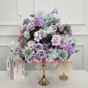DKB Factory Wholesale Realistic Artificial <b>Flower</b> Ball Mixed Purple Mint Handmade Wedding Thanksgiving Graduation Decoration - Product Image 2