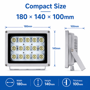 15W LED CCTV Flood <strong>Light</strong> IP66 Waterproof DC12V 15 LEDs with <strong>Light</strong> Sensor 8000K-10000K Outdoor <strong>Security</strong> <strong>Camera</strong> Floodlight Fixture - Product Image 3