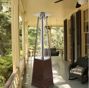 Chauffe-terrasse au <span class=keywords><strong>gaz</strong></span> en acier inoxydable moderne, design pyramidal, 13 kW, portable, pour jardin, terrasse et cour. - Product Image 5