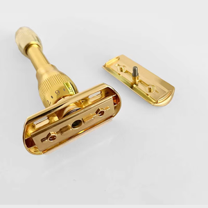 Maquinilla de Afeitar de Seguridad BEIKELIN con Mango de Acero Inoxidable Recubierto de Oro, Maquinilla de Afeitar de Metal de Una Sola Hoja para Cabello y Rostro - Product Image 5