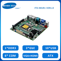 ITX-H81R1 2 Lan semua dalam satu Motherboard komputer Mini Itx harga dengan LGA1150 1 * VGA, 2 * HD,6 * COM(RS485/RS422)