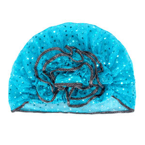 قبعة توربان سوداء فاخرة بنمط عتيق مزينة بالترتر اللامع لعام 2023، إكسسوار رأس أنيق للصيف للفتيات والنساء - Product Image 1