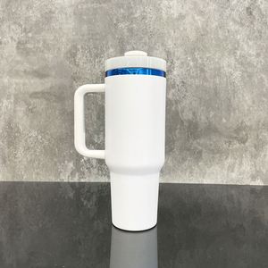 H2.0 40Oz Tumbler With Boots Black White Powder Coated Laser Engrave <b>Insulated</b> Blue Plated Coffee <b>Mug</b> - Product Image 2
