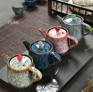 Théière en céramique vintage transformée au four, pour le thé Kung Fu, <span class=keywords><strong>petite</strong></span> théière domestique avec infuseur intégré pour thé en vrac - Product Image 1